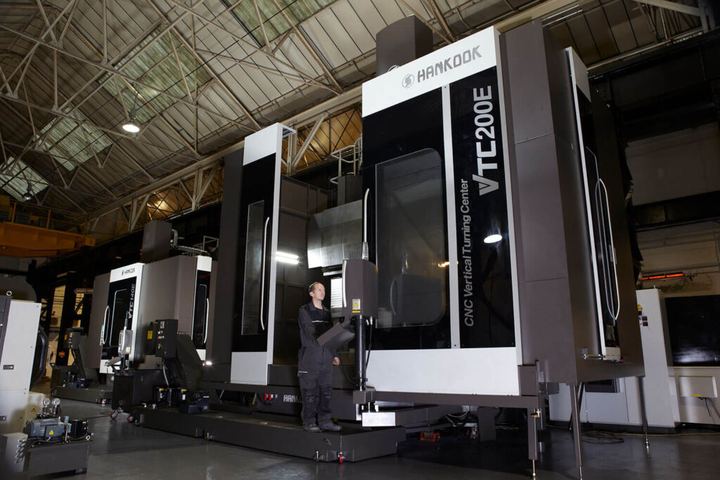 CNC machine tool in showroom