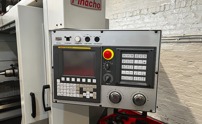 USED PINACHO ST-310-105 X 2000 3-Axis Flat Bed CNC Lathe with C-Axis & Driven Tools – TWW Cat 7874