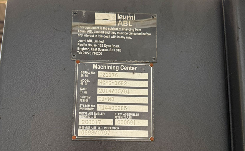 USED Hartford HCMC1682 Heavy Cutting Open Fronted Vertical Machining Centre – TWW Cat 8067