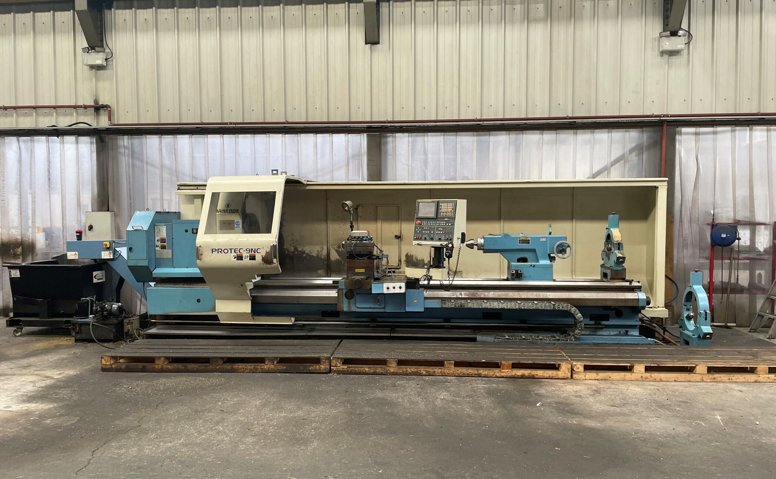 USED Hankook Protec 9NC x 4000 Flat Bed CNC Lathe – TWW Cat 8069