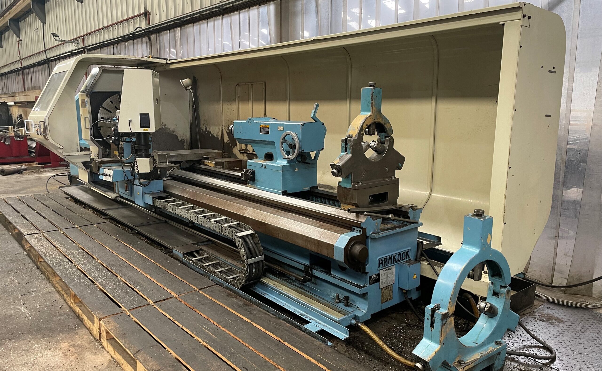 USED Hankook 9NC 4000 Flat Bed CNC Lathe - TWW Cat 8020 | Ward CNC