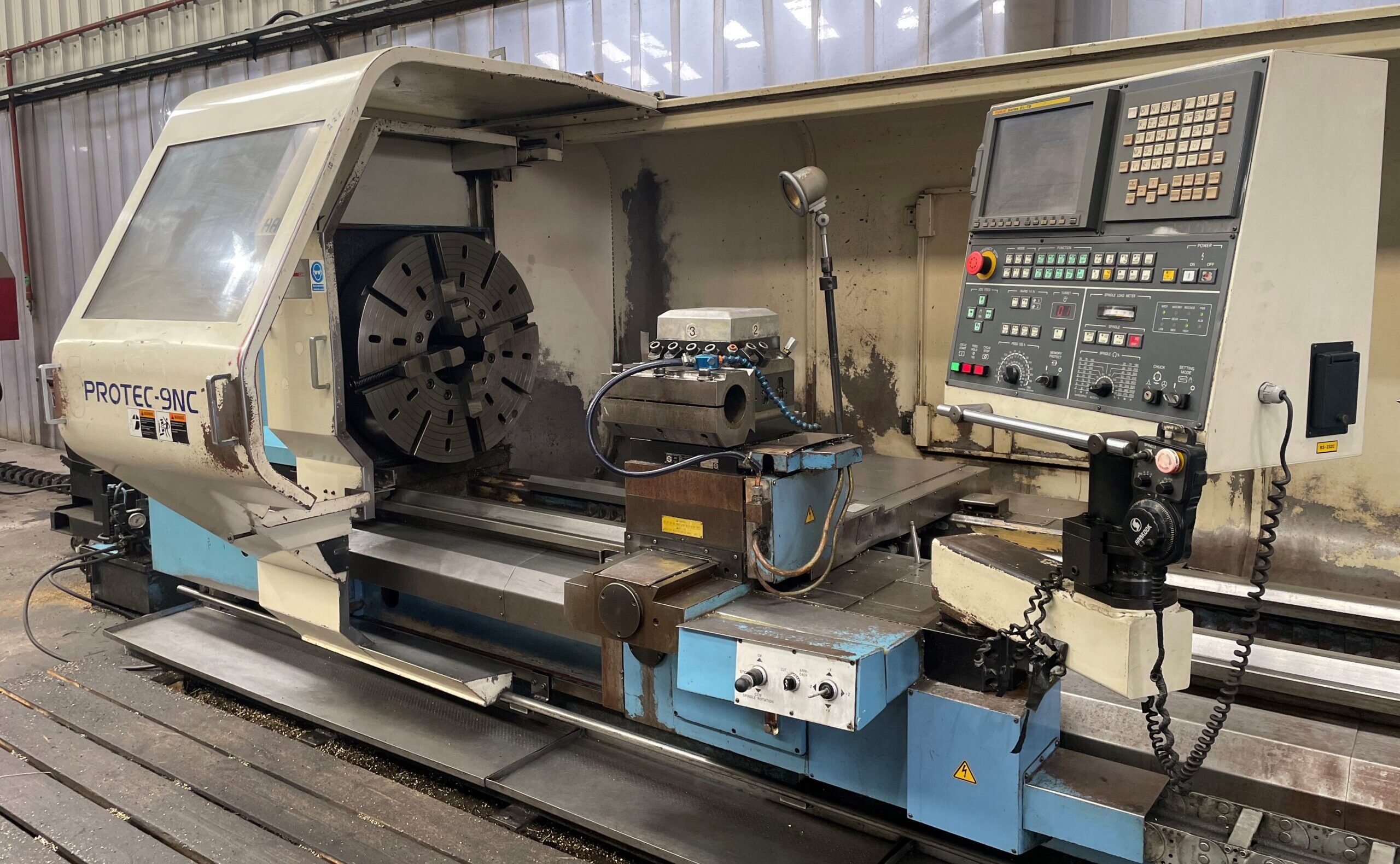 USED Hankook 9NC 4000 Flat Bed CNC Lathe - TWW Cat 8020 | Ward CNC